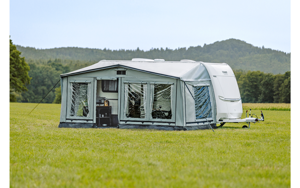Campione Pro helårsfortelt for campingvogn 485x240 cm vindusdetalj