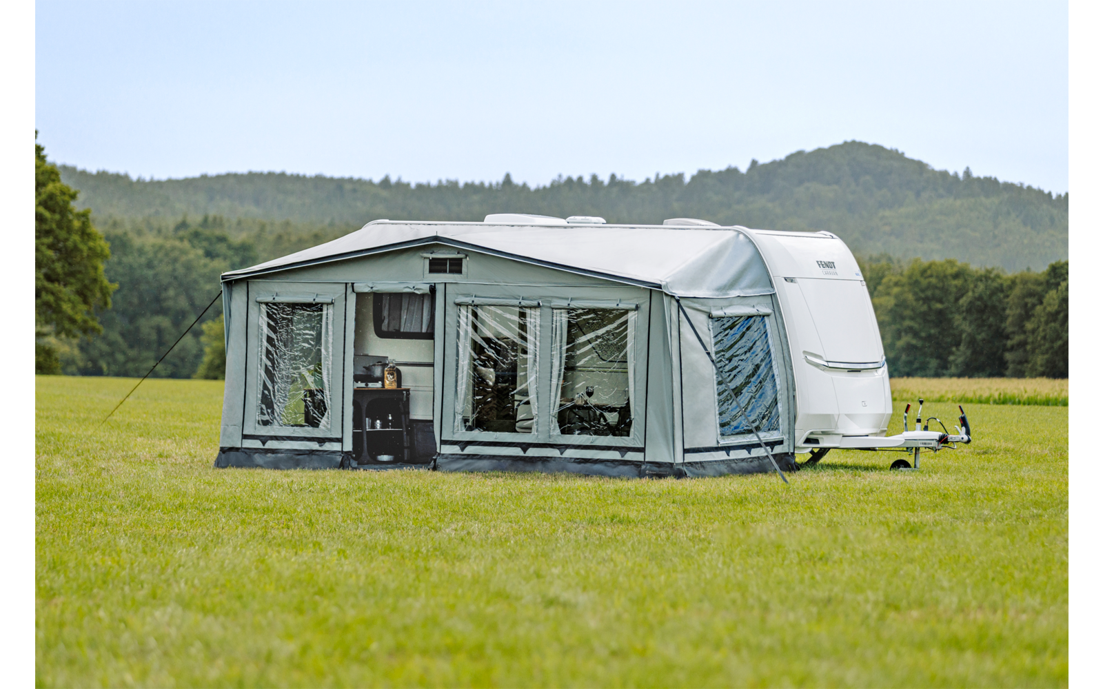 Campione Pro helårsfortelt for campingvogn 485x240 cm vindusdetalj