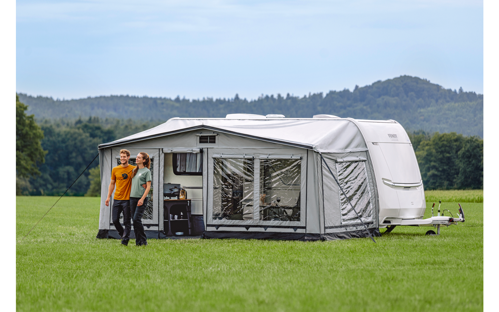Campione Pro helårsfortelt for campingvogn 485x240 cm bakside