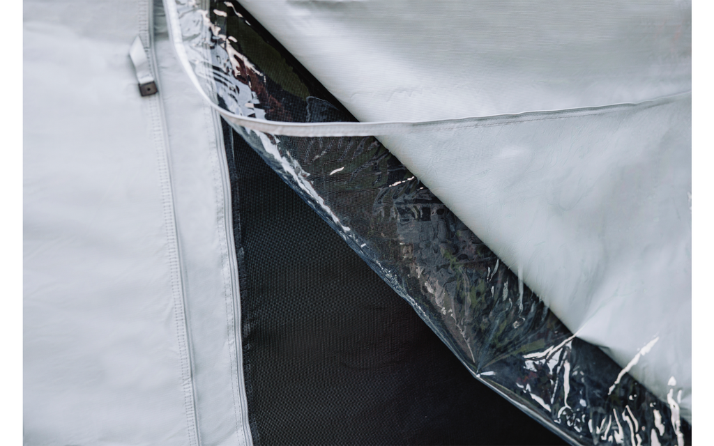 Campione Pro helårsfortelt for campingvogn 485x240 cm nærbilde av materiale