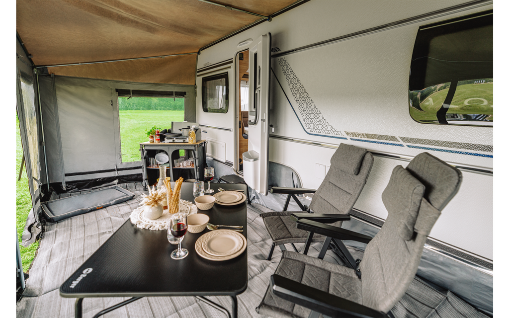 Campione Pro helårsfortelt for campingvogn 485x240 cm med myggnetting