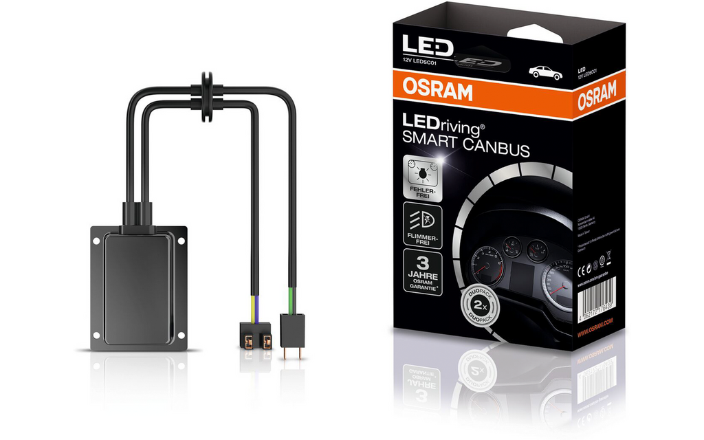 Bakside av CANBUS feilmeldingsundertrykker LEDSC01 fra Osram