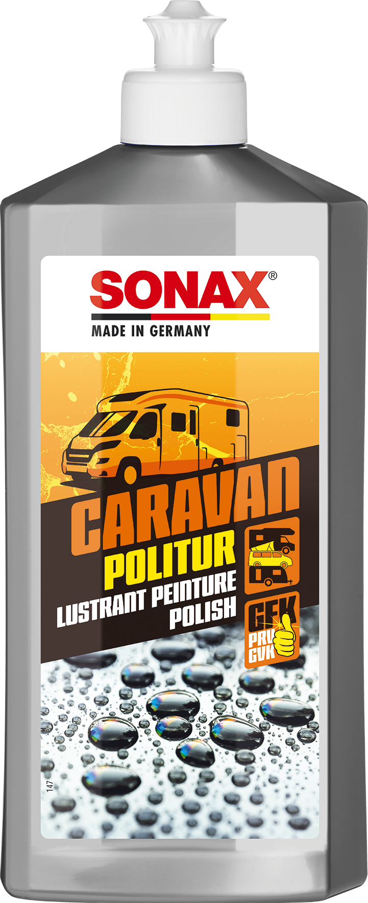 Caravan poleringsmiddel 500 ml for lakk og GFK - Sonax flaske forfra