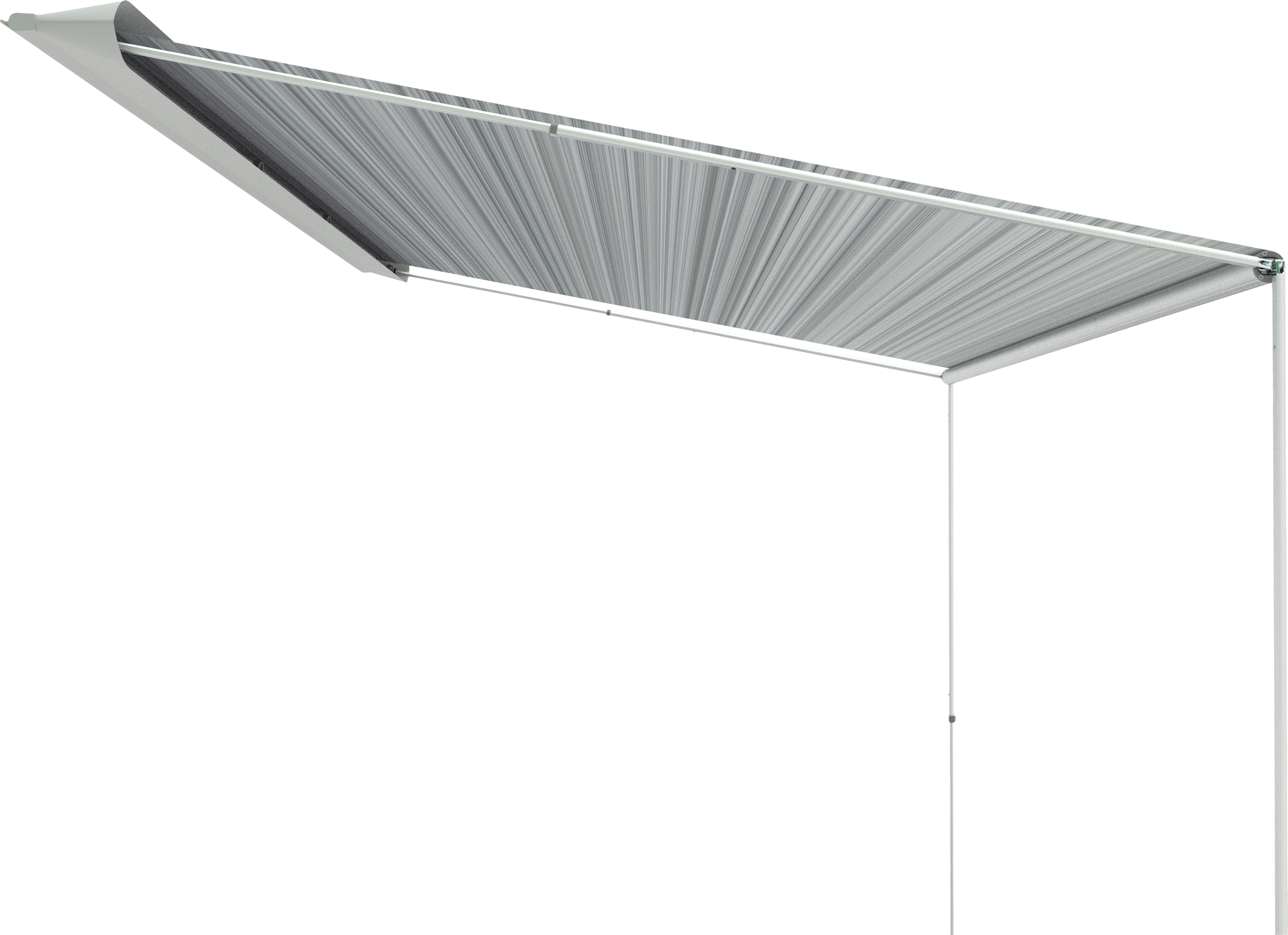 Caravanstore XL posemarkise 280 cm Royal Grey forfra