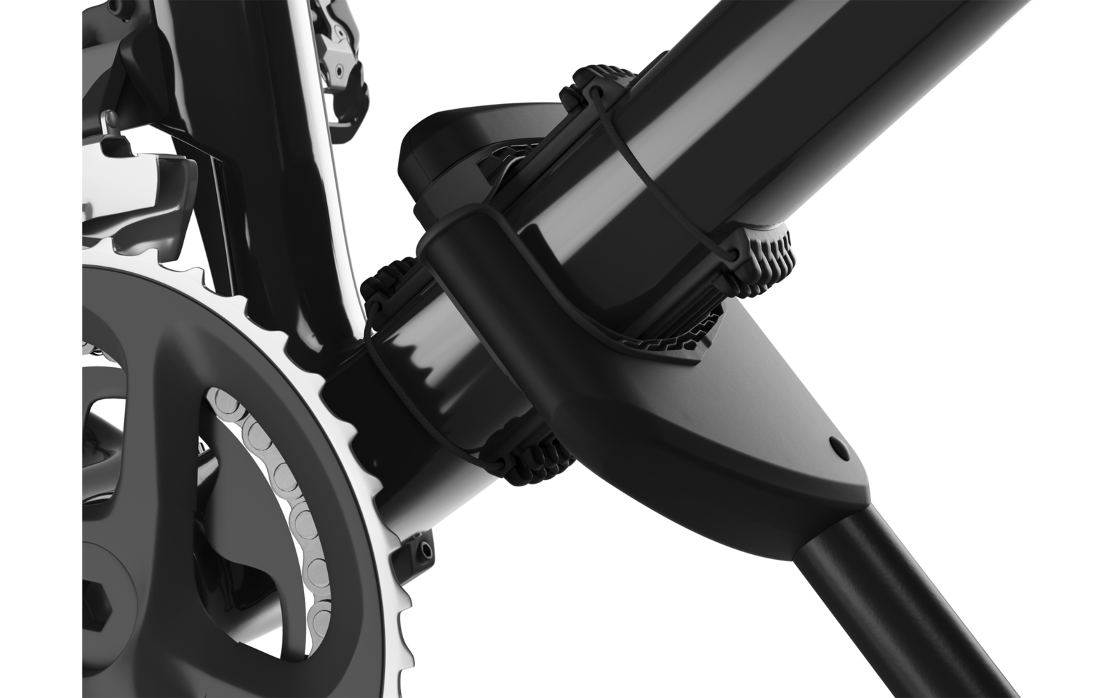 Detalj av Carbon Frame Protector rammeadapter for sykkelstativ svart