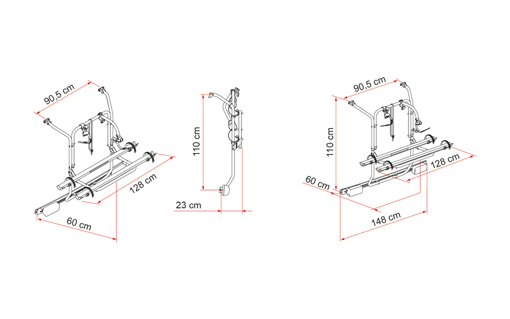 Carry-Bike sykkelstativ for Mercedes Viano/Vito montert bak