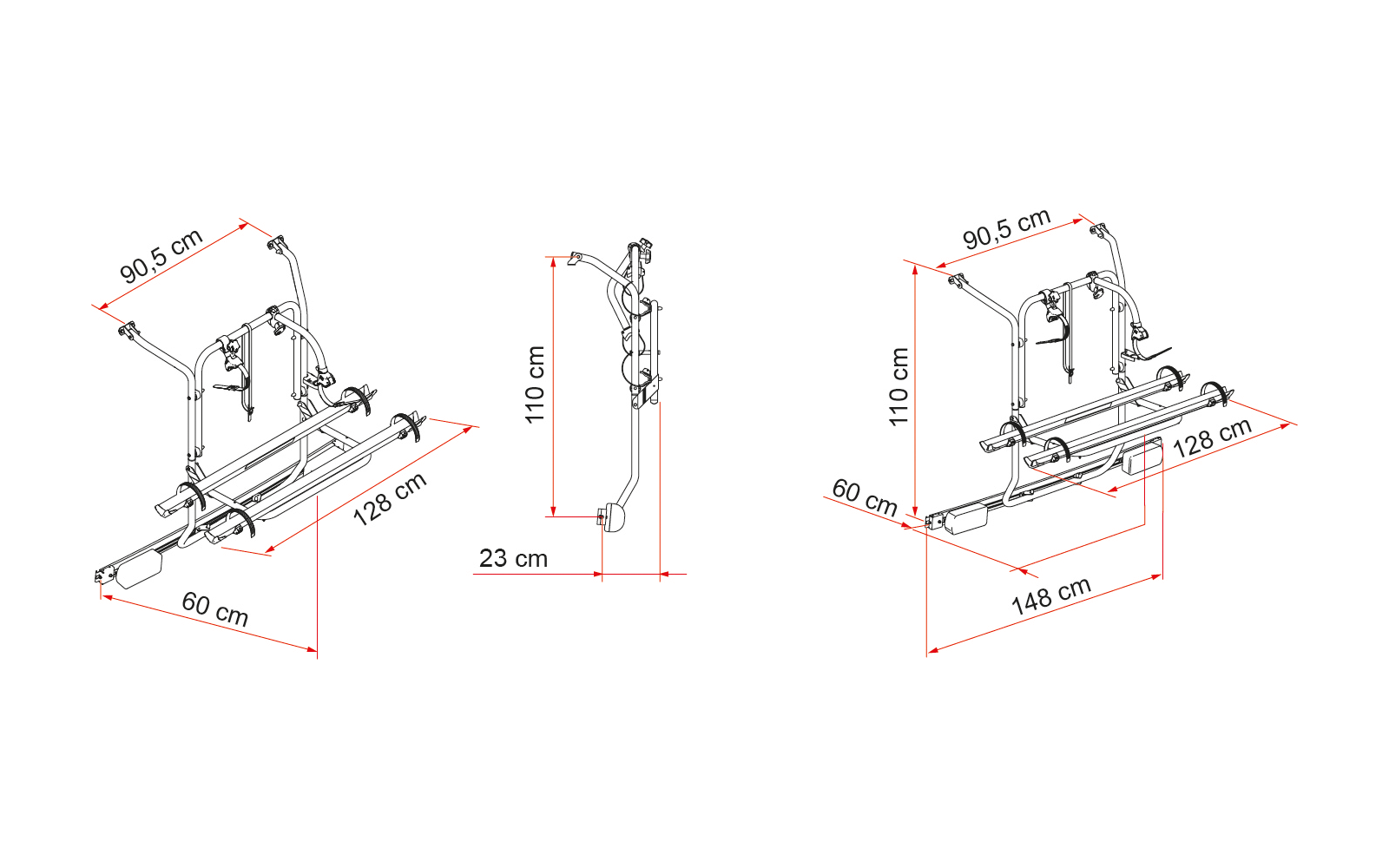 Carry-Bike sykkelstativ for Mercedes Viano/Vito montert bak