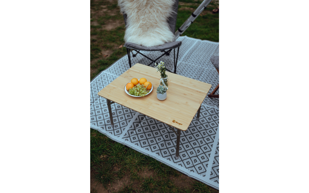 Carry klappbord med bambusplate bakside