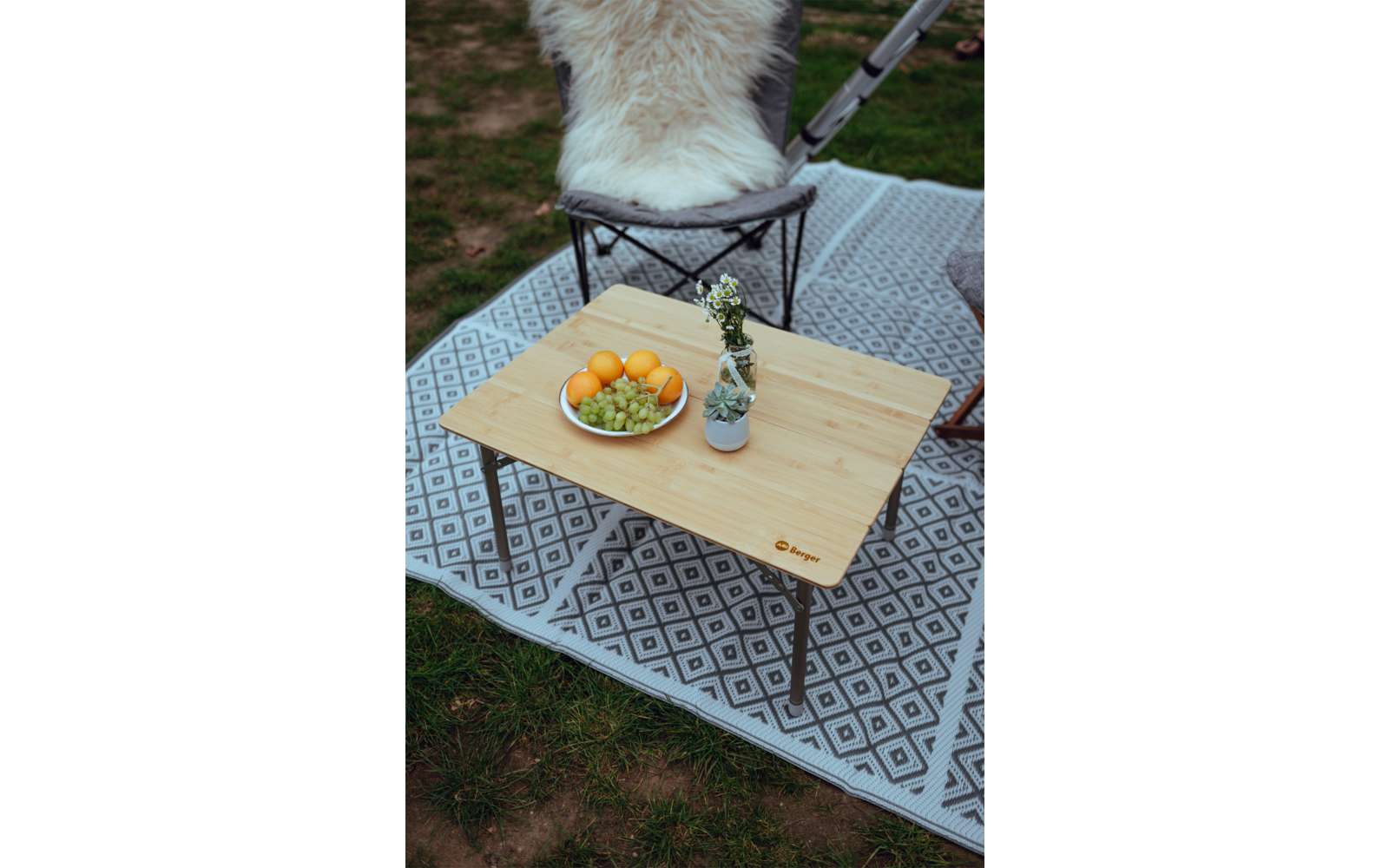 Carry klappbord med bambusplate bakside