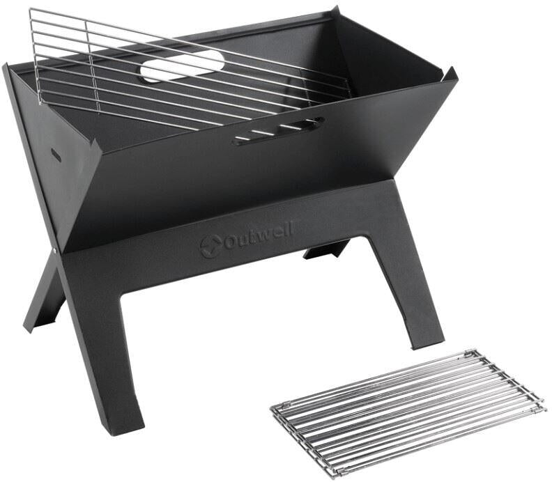 Cazal Portable sammenleggbar kullgrill i stål sett bakfra