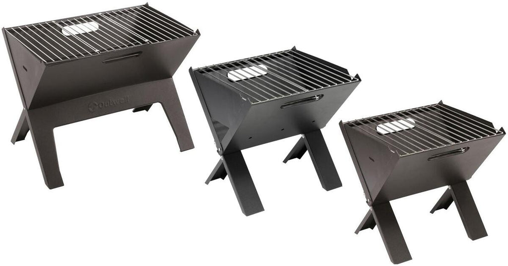 Cazal Portable sammenleggbar kullgrill i stål fra front
