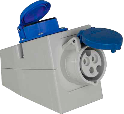 CEE vegg-kombidose 230V/16A med jord- og CEE-uttak fra AS-Schwabe