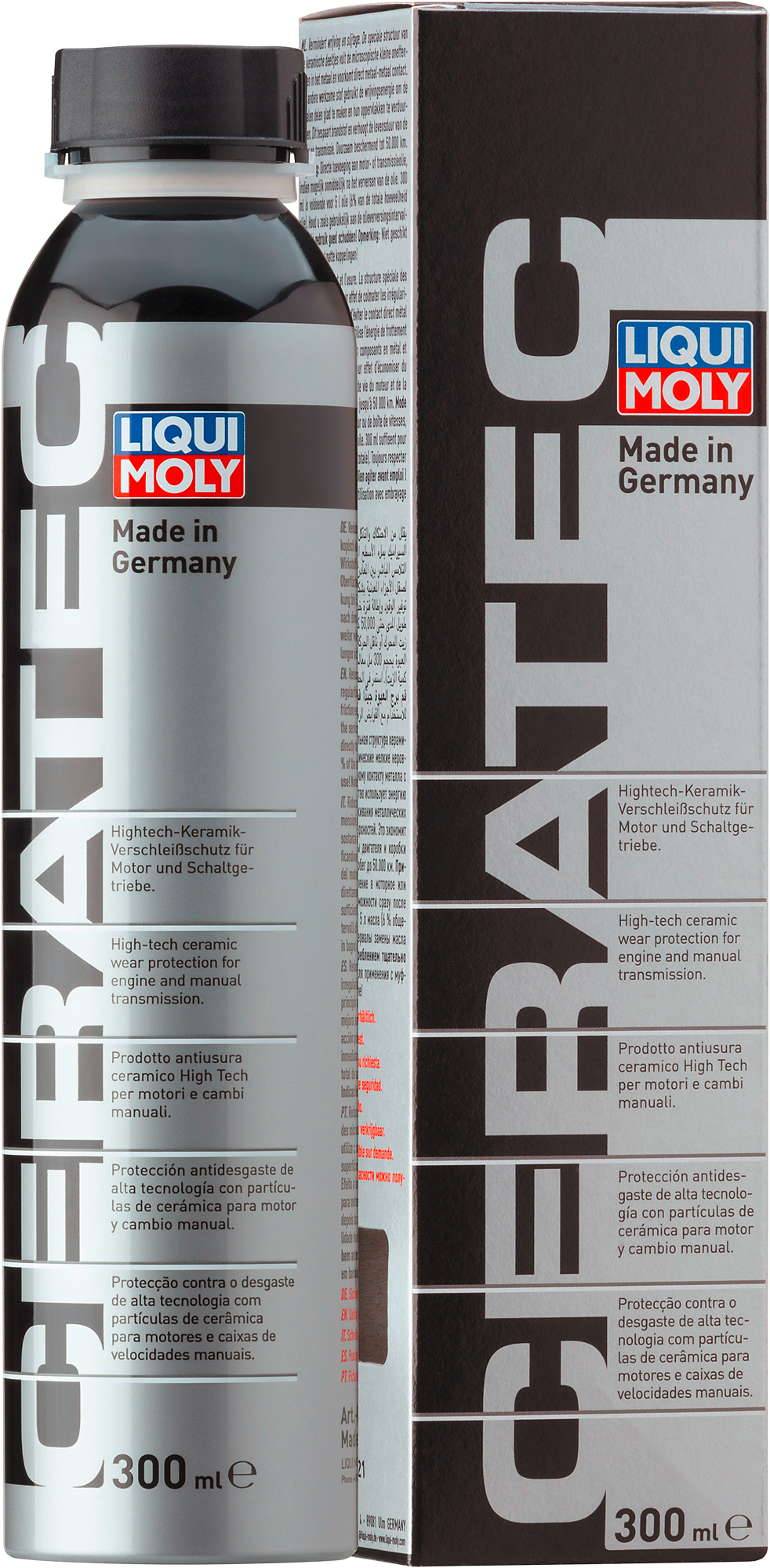Cera Tec motoroljetilsetning 300 ml keramisk slitasjebeskyttelse Liqui Moly flaske