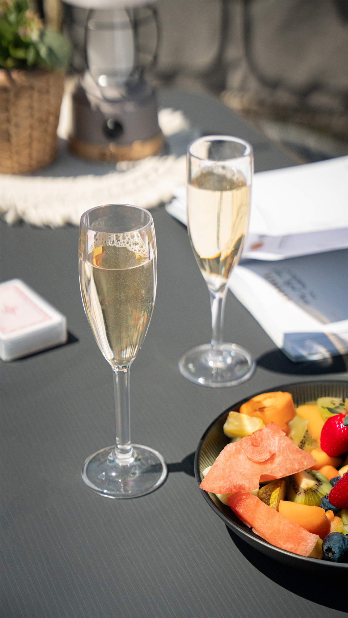 Champagneglass i akryl 150 ml 2-pk forfra