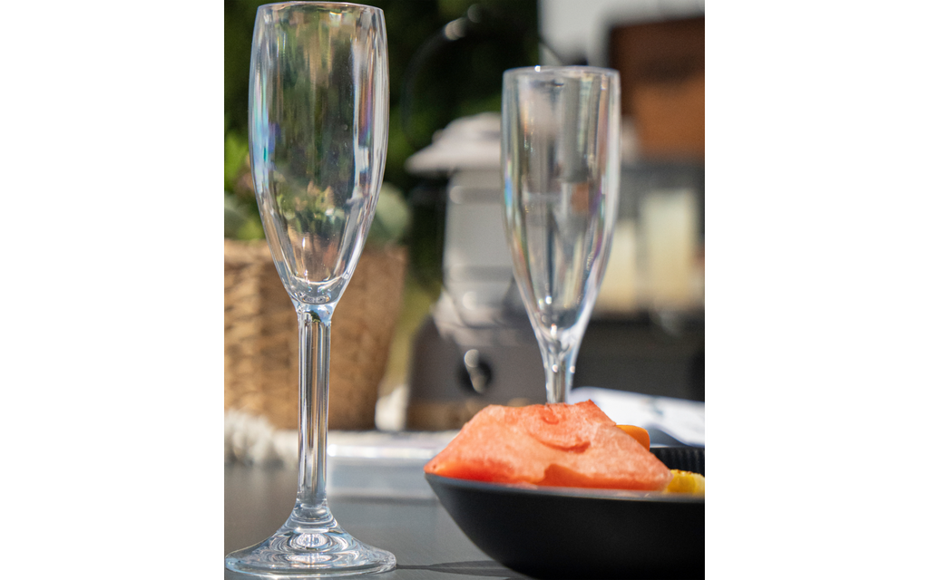 Champagneglass i akryl 150 ml 2-pk detalj