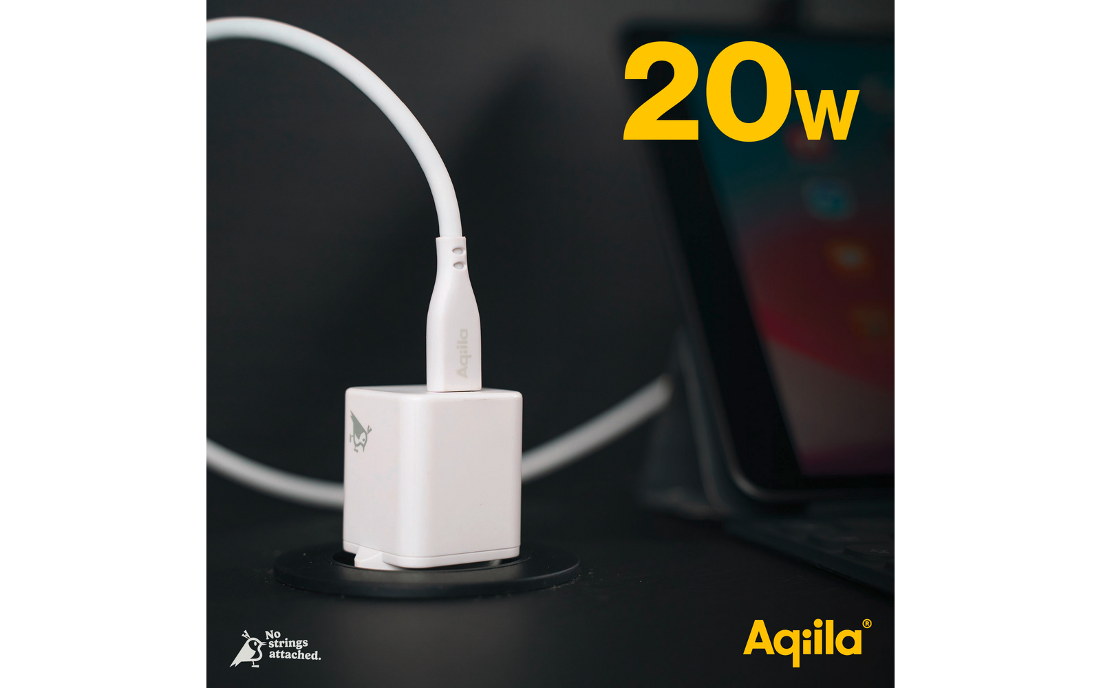 Chargebird W1 USB-C ladeadapter 20W montert i stikkontakt