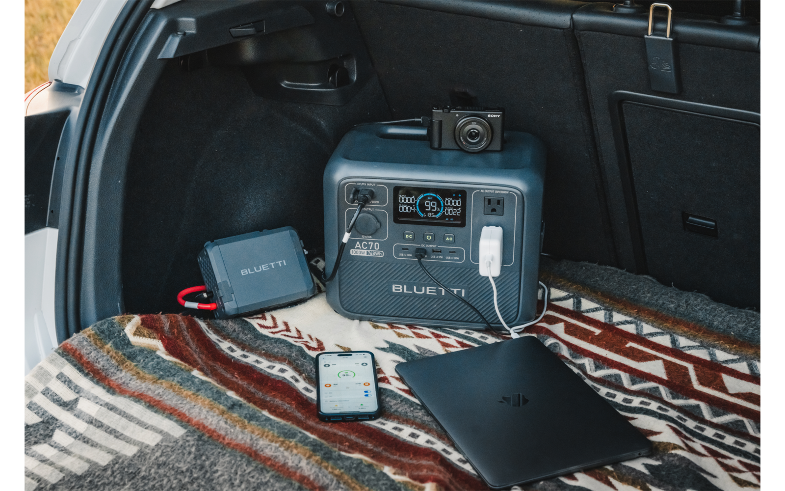 Charger 1 billader 560W for powerstation under kjøring - Bluetti