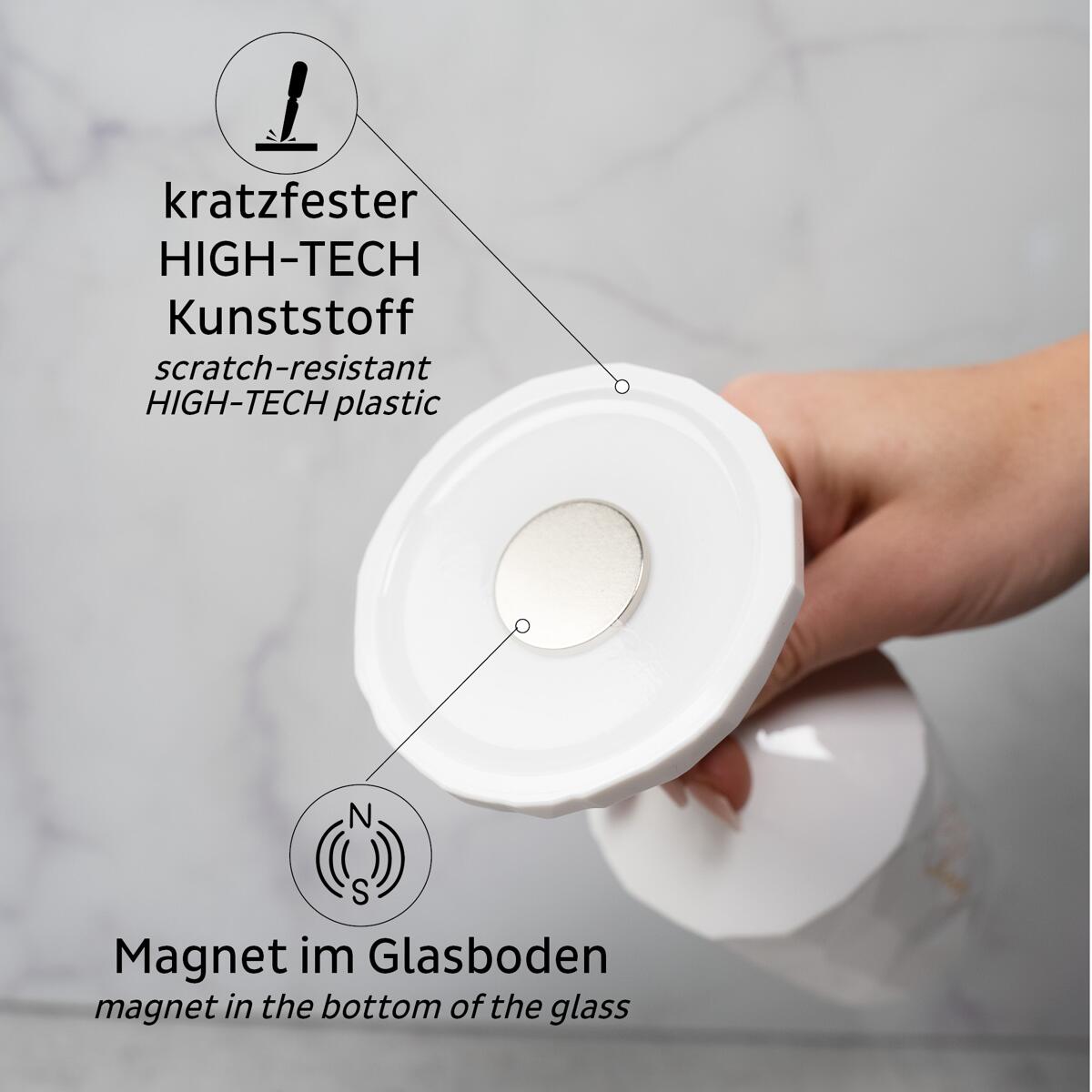 Detalj av magnet i Cheers magnet vinglass i kunststoff 300 ml - silwy