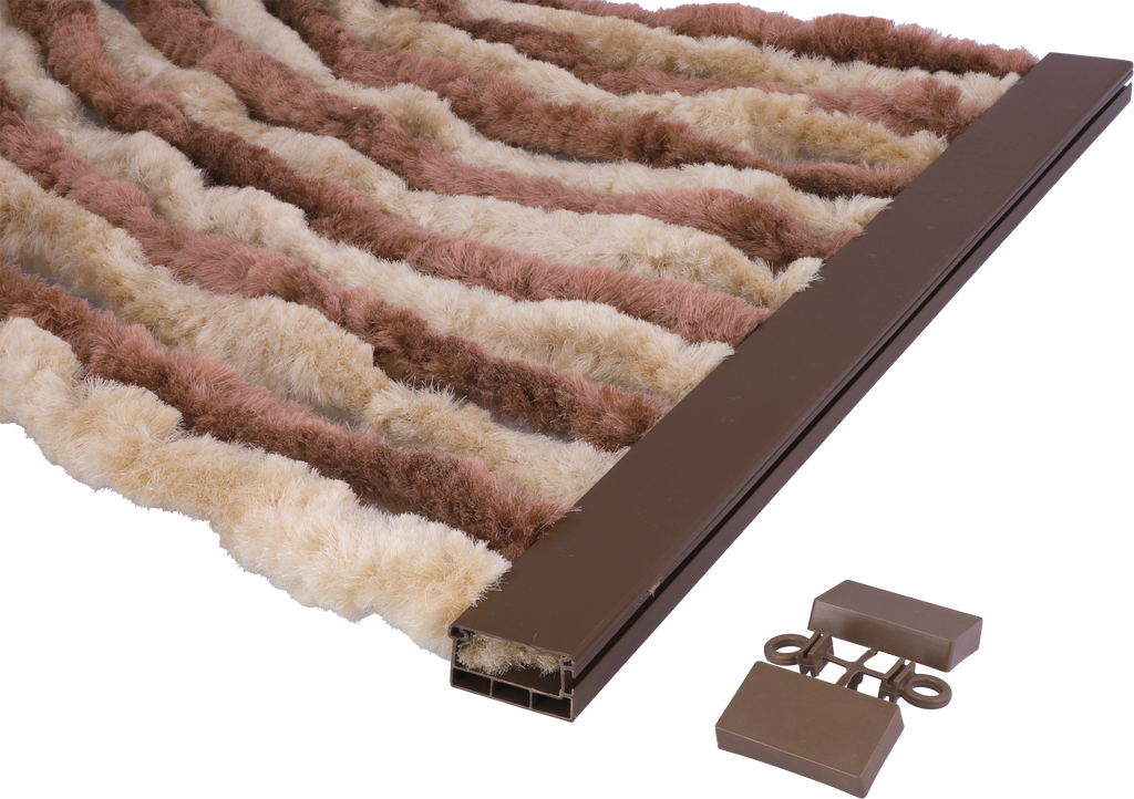Chenille-flauschgardin 185 x 56 cm brun/beige forfra