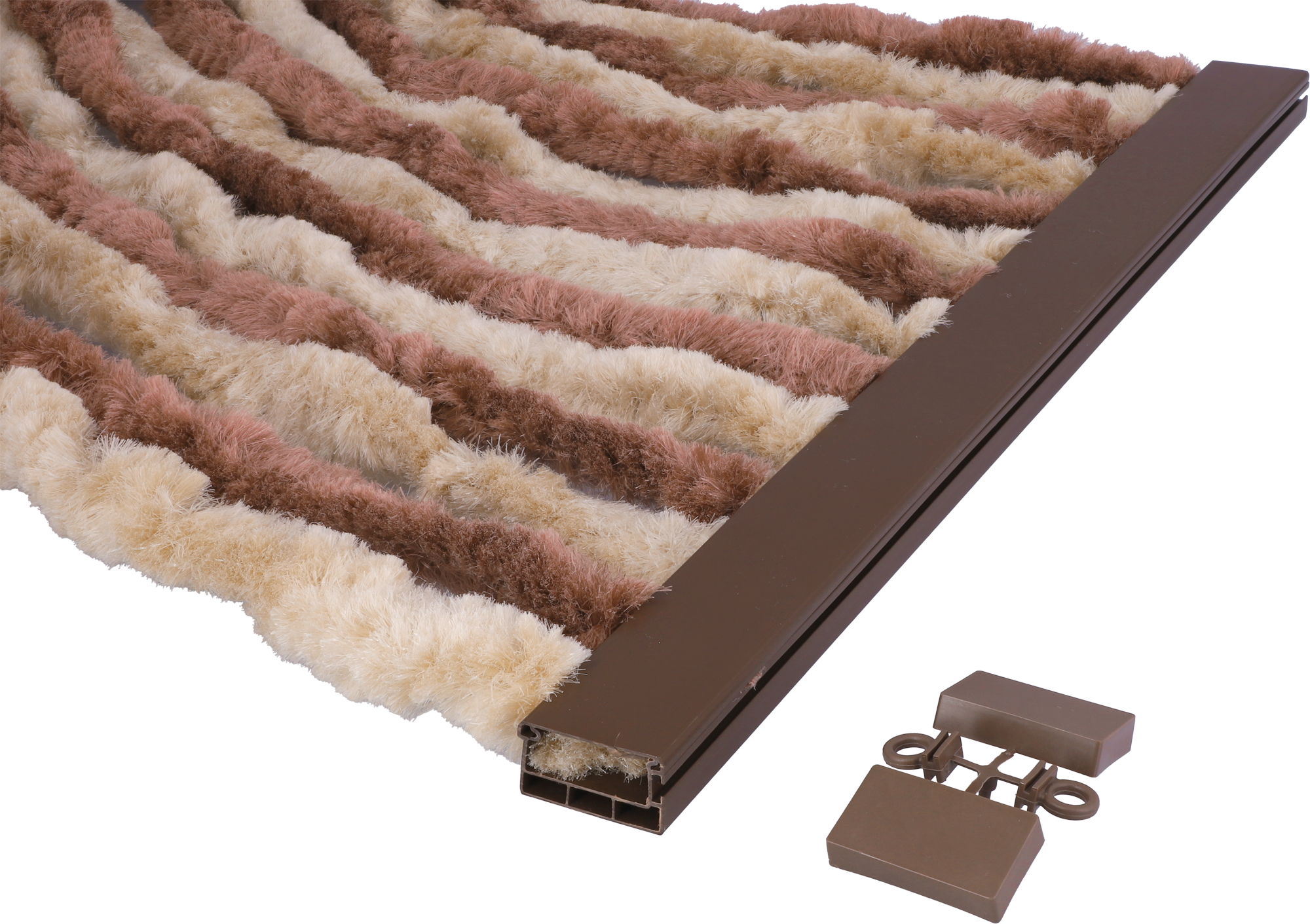 Chenille-flauschgardin 185 x 56 cm brun/beige forfra
