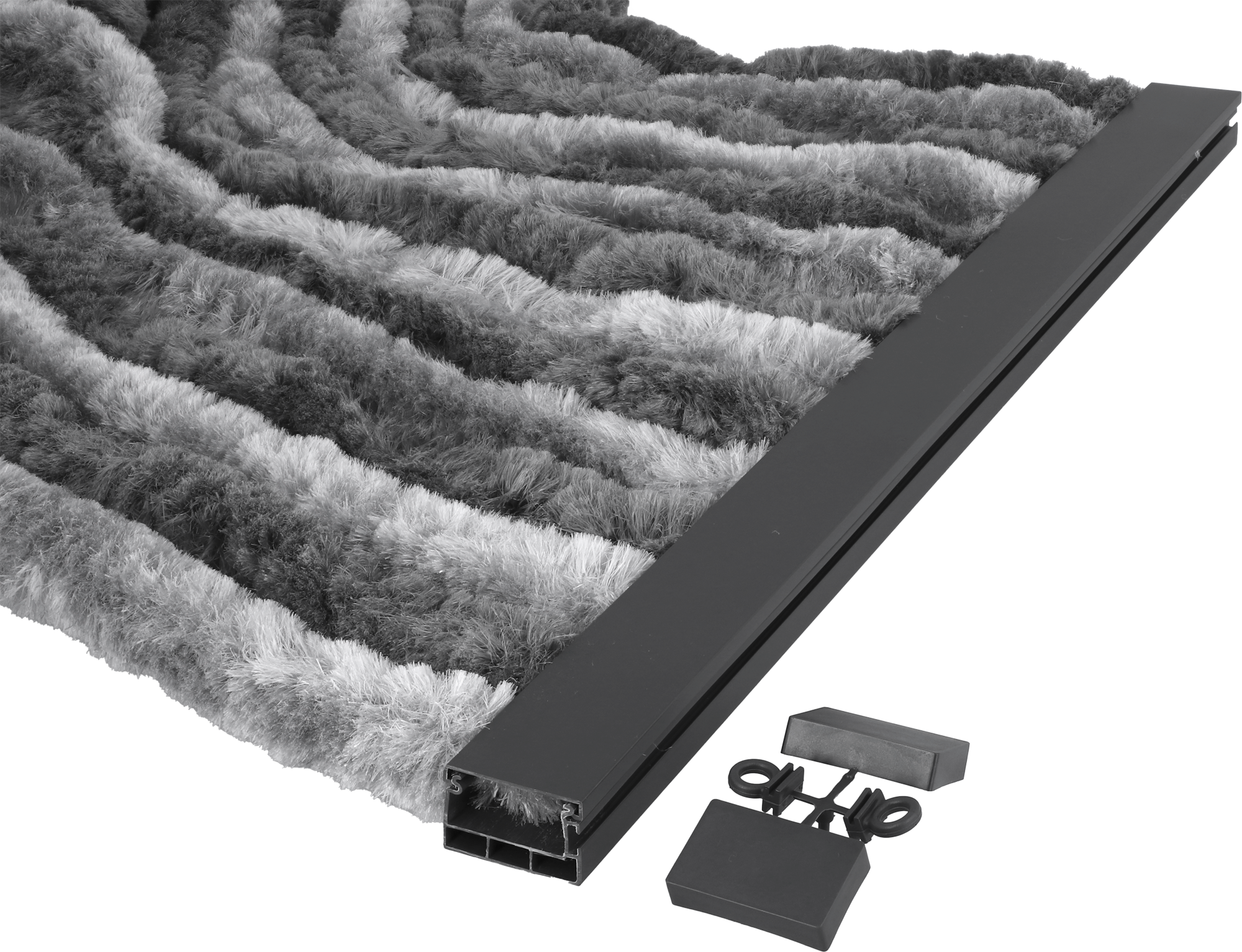 Chenille-flauschgardin 185 x 56 cm brun/beige bakside