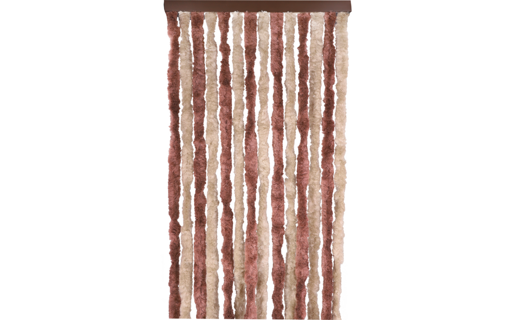 Detalj av chenille-strenger på Chenille-flauschgardin 185 x 56 cm brun/beige