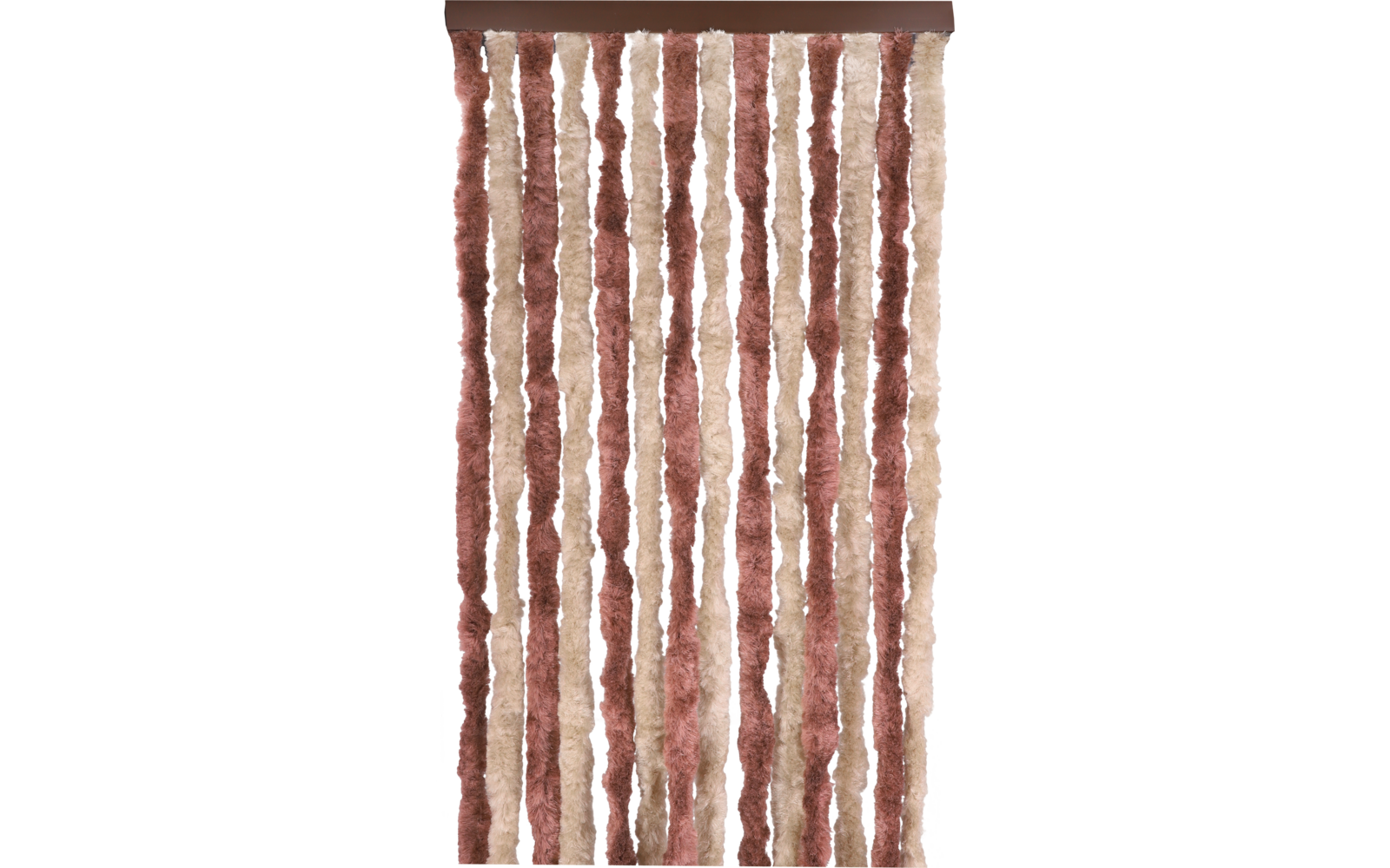 Detalj av chenille-strenger på Chenille-flauschgardin 185 x 56 cm brun/beige