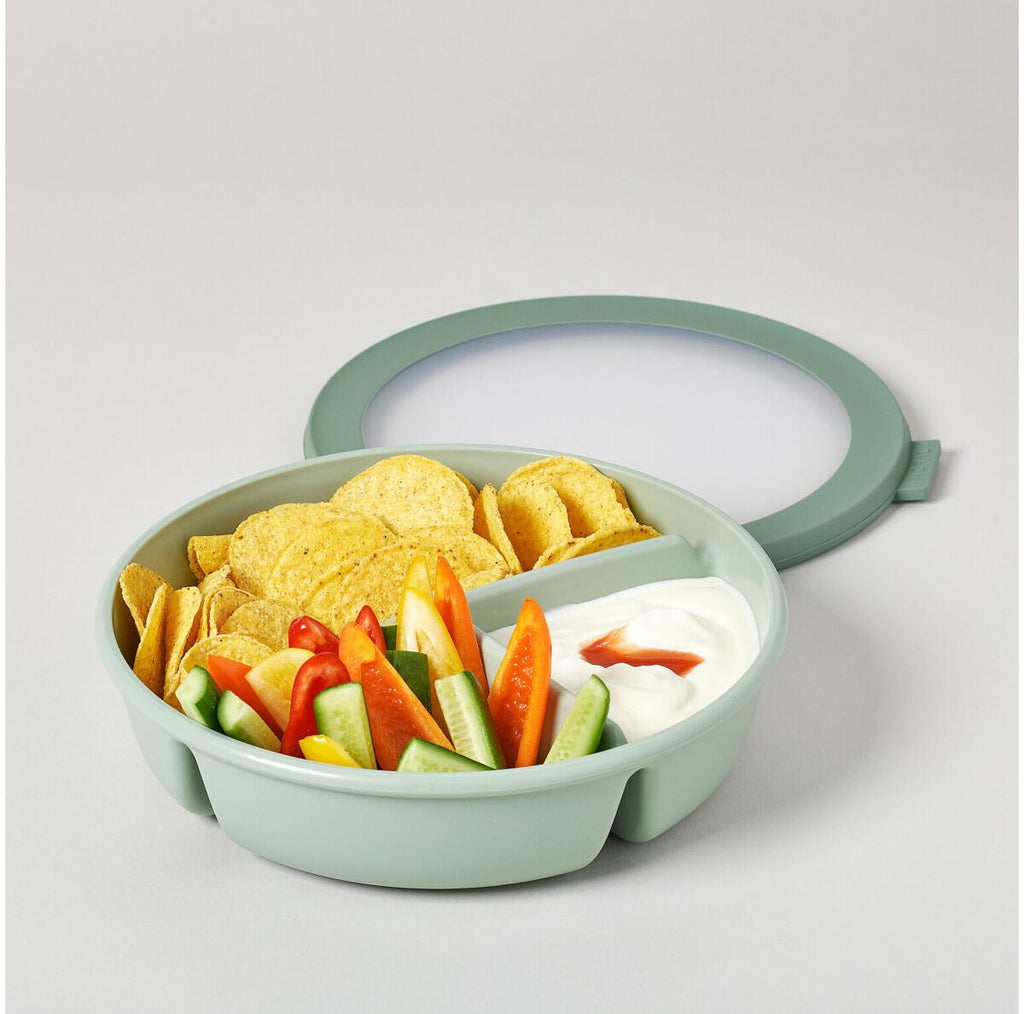 Cirqula Bento lunchbolle med 3 rom 230x230mm - Mepal nærbilde av rom