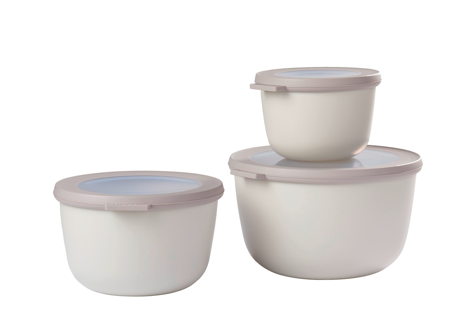 Cirqula bolle-sett 3-delt rund 500/1000/2000 ml nordic white fra Mepal
