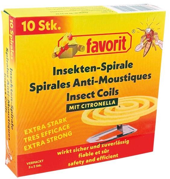 Citronella insektspiraler 10 stk, 5 timers brenntid montert utendørs