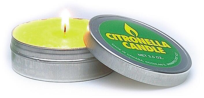 Citronella-lys i boks, brenntid 16 timer, 98 g - Coghlans forfra