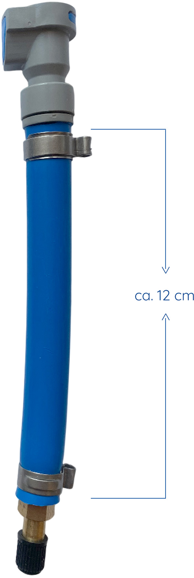 Click & Ready tømmeadapter for drikkevannslange 12 cm rett forfra