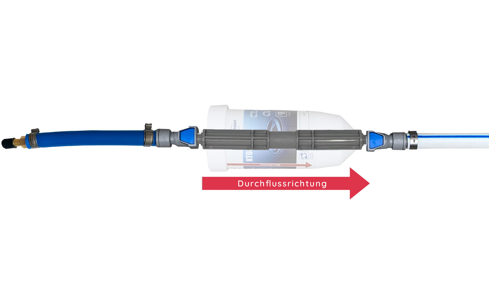 Click & Ready tømmeadapter for drikkevannslange 12 cm rett montert