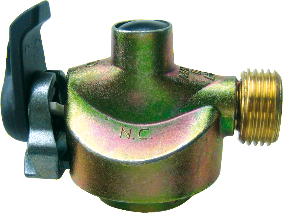 Clip-on-adapter 21 mm med stengeventil - GOK for UK-gassflasker