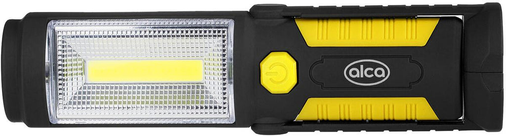 COB-LED arbeidslampe 220lm med magneter og batterier - Alca forfra