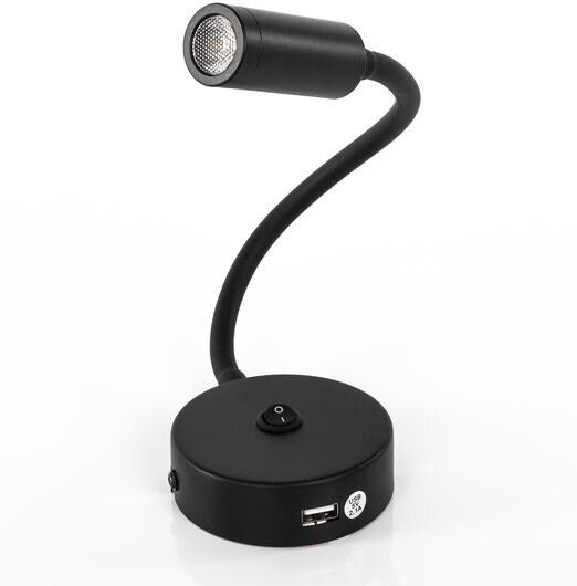 COB LED svanehalslys med USB-port front