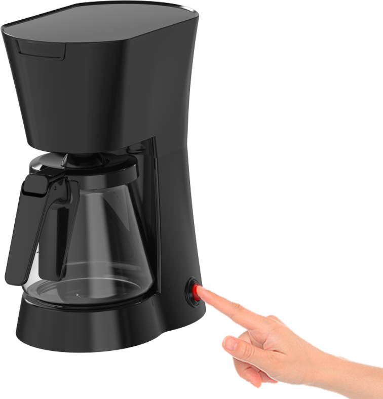 CoffeeTime kaffemaskin 0,75 l 230V for camping og bobil forfra