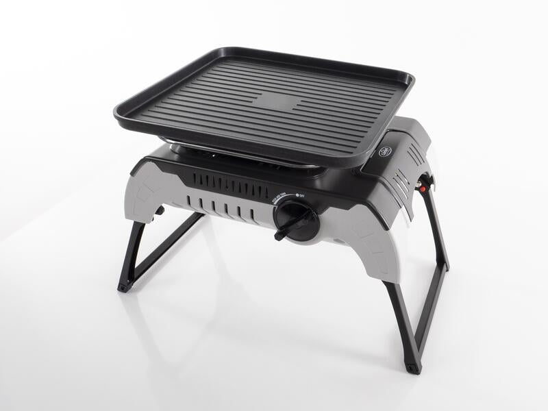 Montert Cook´n´Fold grillplate aluminium med antihaftbelegg i bruk
