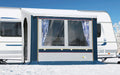 Cortina II helårsfortelt blå 200x150 cm for campingvogn montert