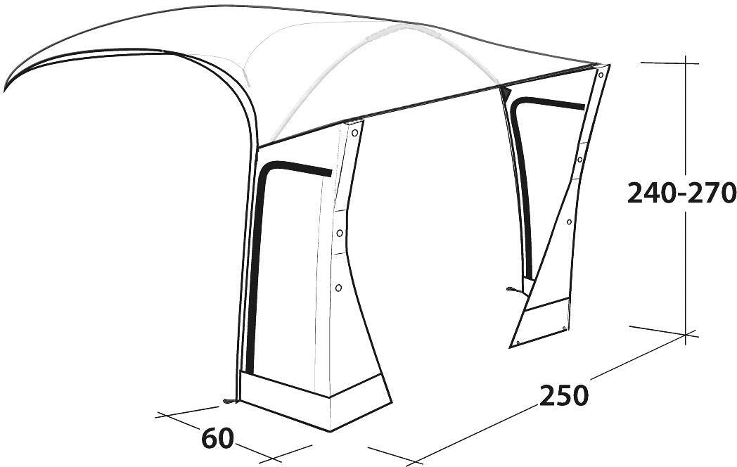 Crossville 250SA sluse 240-270 cm, vannsøyle 6000 mm, grønn - Outwell