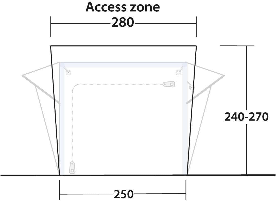 Crossville 250SA sluse 240-270 cm, vannsøyle 6000 mm, grønn - Outwell