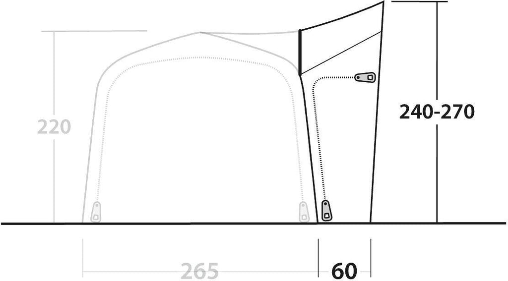 Crossville 250SA sluse 240-270 cm, vannsøyle 6000 mm, grønn - Outwell