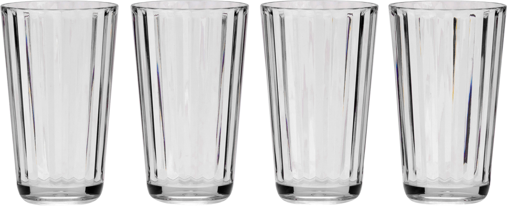 Crystal Line Tall Tumbler glass 4-deler 450 ml Flamefield forfra