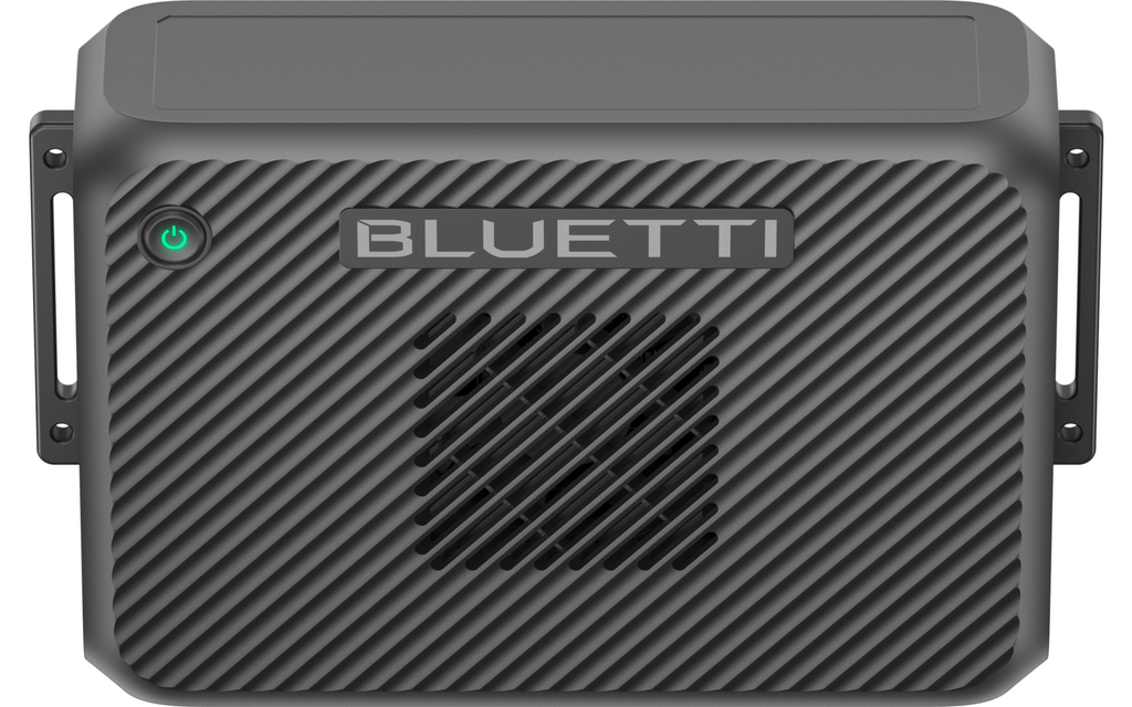 Nærbilde av tilkoblinger på DC-DC-lader 1200 W for generator og solceller Bluetti