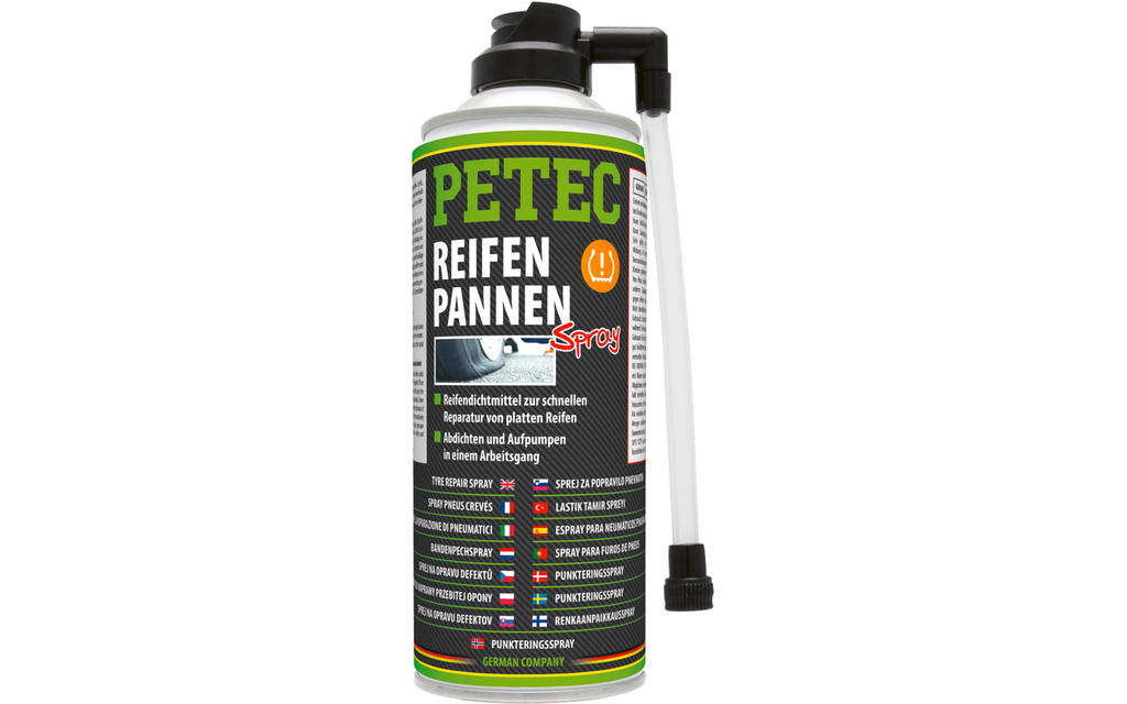 Dekkpunkteringsspray for personbil 400 ml - Petec detalj av sprayflaske
