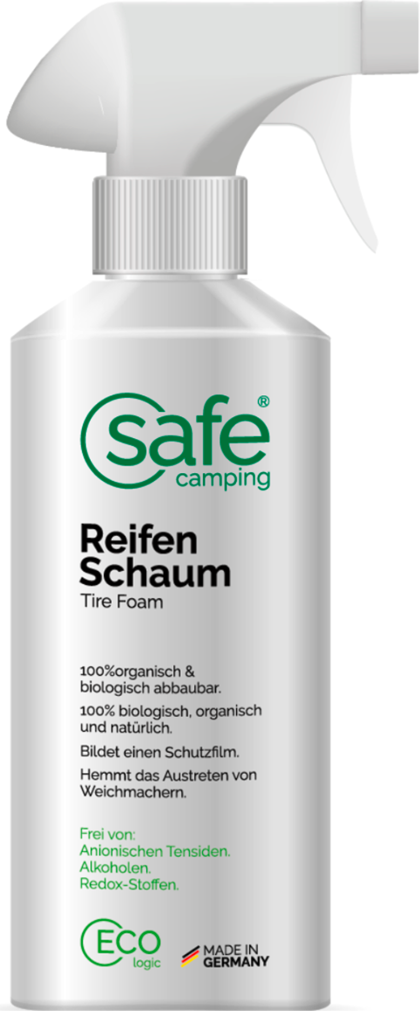Dekkskum for rengjøring og beskyttelse 500 ml - Safe Camping forfra