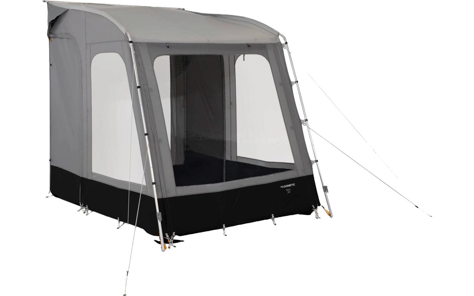 Delfortelt Rally med aluminiumsstang 2,0 m montert på campingvogn