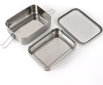Deluxe Double lunchbox 1,9 L rustfritt stål todelt bakside