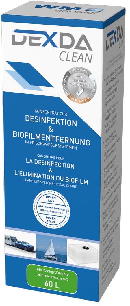 Desinfeksjon og biofilmfjerner DEXDA Clean 2-komponent bakside