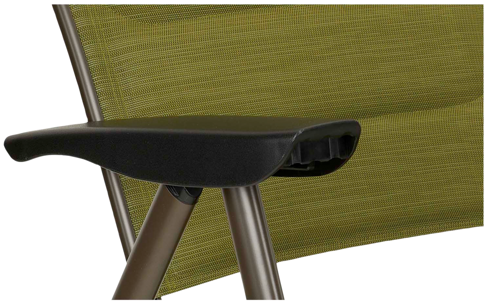 Detalj av aluminiumramme på Slimline klappstol olive